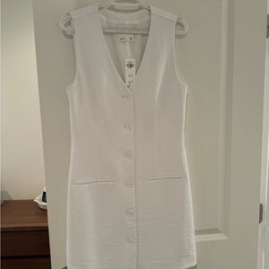 Abercrombie & Fitch White Sleeveless Button-Down Dress NWT